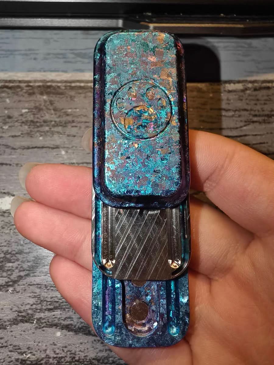 lridescent Titanium Alloy Tuning Fork Fidget Slider - MXEDC